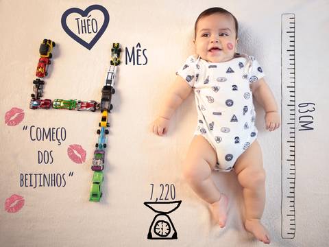 Começo dos Beijinhos, Ensaio de Acompanhamento Mensal 04 meses do Théo, Adriana Mesquita'