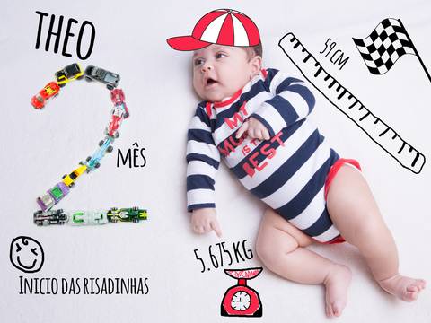 Inicio das Risadinhas no Ensaio de Acompanhamento Mensal 02 meses do Théo, Adriana Mesquita'