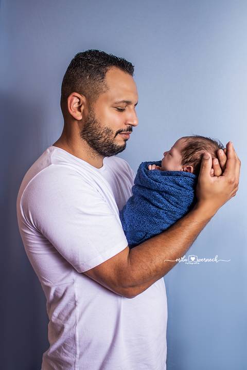 newborn com papai'