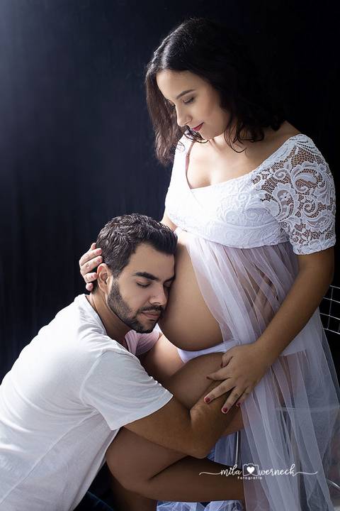 Ensaio Gestante casal estúdio'