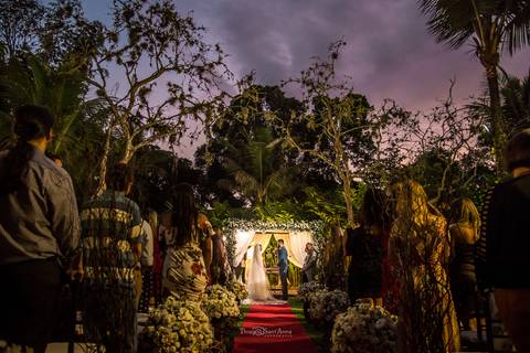 Cerimônia de casamento ao entardecer espaço paradisus'