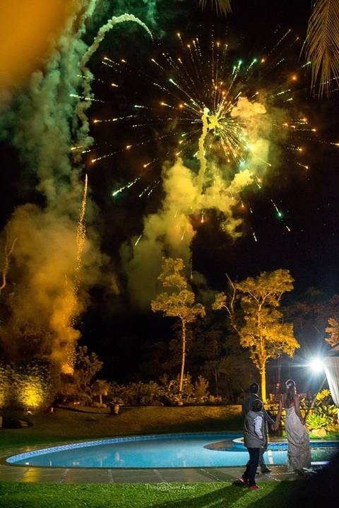 Fogos de artifício em casamento'
