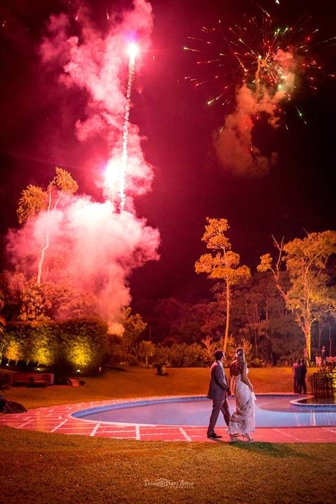Fogos de artifício em casamento'