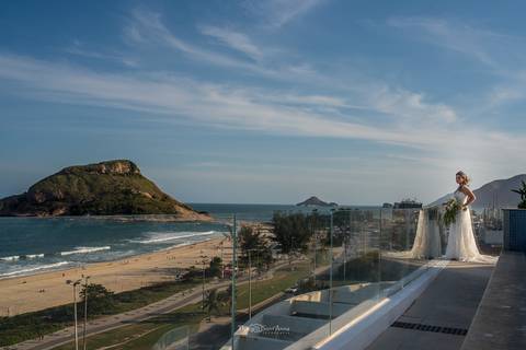 noiva vestido buque paisagem praia do recreio pedra do pontal '