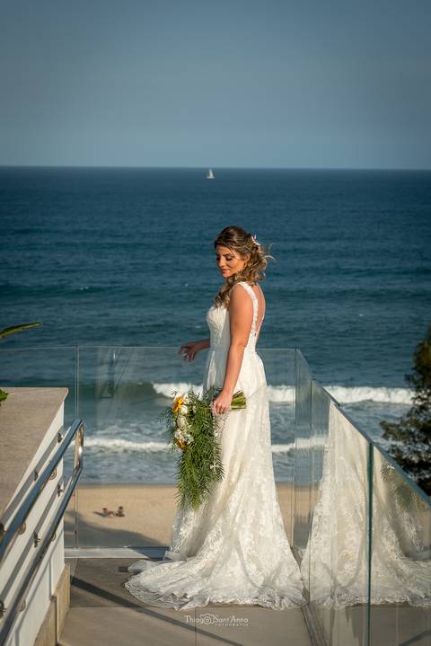 noiva vestido buque paisagem praia do recreio '