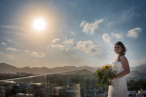 noiva vestido buque paisagem '