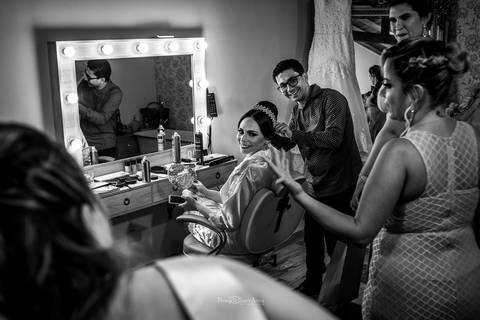 cabelereiro noiva penteado madrinhas dia de noiva preto e branco'