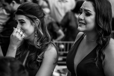 madrinhas emocionadas preto e branco'