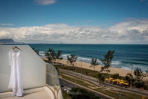 vestido da noiva paisagem praia '