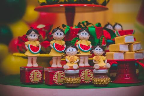 A Magali deu o tom da festa em vários detalhes.'