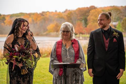 Halloween wedding
black wedding dress
wedding tattoo ring
fall wedding in CT
wedding venue with a lake in CT
Lake House Wolcott CT
wedding Bouquet with crystal
Wedding photography
wedding in October
Vanessa Trettel Photography
wedding at Lake House
'