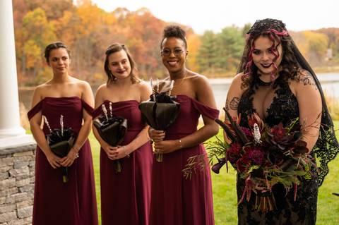 Halloween wedding
black wedding dress
wedding tattoo ring
fall wedding in CT
wedding venue with a lake in CT
Lake House Wolcott CT
wedding Bouquet with crystal
Wedding photography
wedding in October
Vanessa Trettel Photography
wedding at Lake House
'