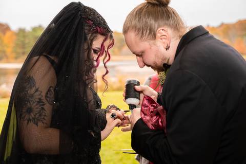 Halloween wedding
black wedding dress
wedding tattoo ring
fall wedding in CT
wedding venue with a lake in CT
Lake House Wolcott CT
wedding Bouquet with crystal
Wedding photography
wedding in October
Vanessa Trettel Photography
wedding at Lake House
'