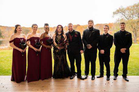 Halloween wedding
black wedding dress
wedding tattoo ring
fall wedding in CT
wedding venue with a lake in CT
Lake House Wolcott CT
wedding Bouquet with crystal
Wedding photography
wedding in October
Vanessa Trettel Photography
wedding at Lake House
'