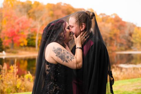 Halloween wedding
black wedding dress
wedding tattoo ring
fall wedding in CT
wedding venue with a lake in CT
Lake House Wolcott CT
wedding Bouquet with crystal
Wedding photography
wedding in October
Vanessa Trettel Photography
wedding at Lake House
'