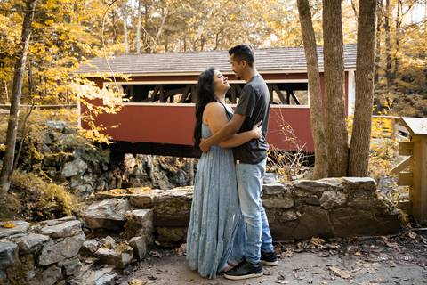 Bruna & Rogerio share a tender lakeside embrace, bathed in the golden glow of a Southford Fall afternoon, their love echoing amidst autumn's whispers.
Best wedding Photographer in CT
Vanessa Trettel photography
Engagement photography at Southford Fall CT'
