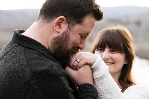 Amidst the natural beauty of Gillette Castle State Park, CT, Greg and Hunter share a passionate kiss, sealing their commitment in a moment immortalized by photography.
Best wedding Photographer in CT
Vanessa Trettel photography
Engagement photographer CT'