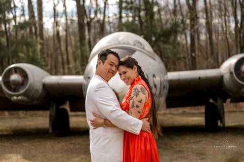 Capture your love story against CT's scenic backdrop. Stunning wedding photography awaits! Book your dream shoot.
New England Air Museum in Windsor Locks CT, Red wedding Dress, Chinese wedding, Best wedding Photographer in CT
Vanessa Trettel photography'