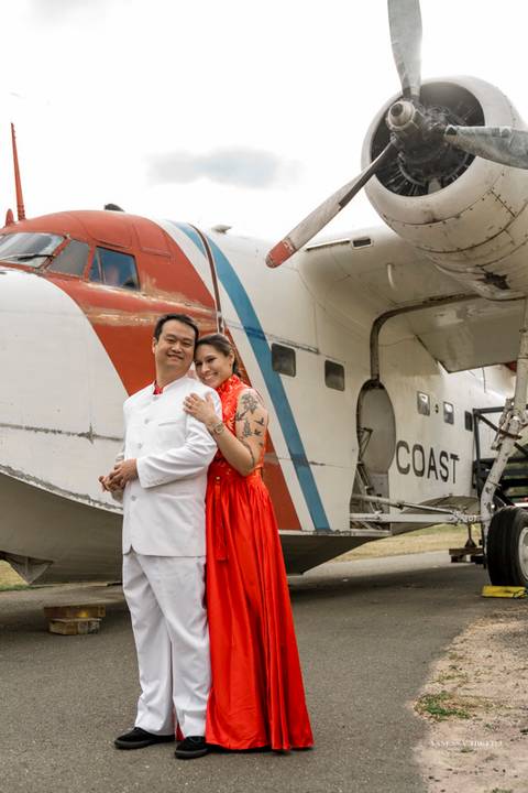 Capture your love story against CT's scenic backdrop. Stunning wedding photography awaits! Book your dream shoot.
New England Air Museum in Windsor Locks CT, Red wedding Dress, Chinese wedding, Best wedding Photographer in CT
Vanessa Trettel photography'