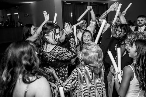 The dance floor is full of energy as guests celebrate with music, lights, and joyful dancing.
Cascade Fine Catering in Hamden, CT
Vanessa Trettel Photography'