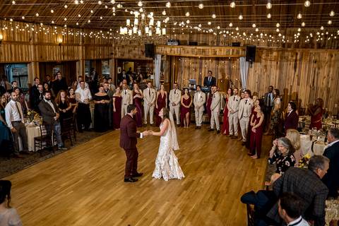 Haily and Sean dancing together in the ballroom of the Pavilion on Crystal Lake during their wedding reception.
Vanessa Trettel Photography
Wedding photo at Pavillion on Crystal Lake | Middletown - CT'
