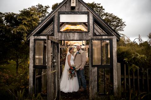 Rustic barn wedding reception at Angel and Anchor Farm, with romantic string lights and joyful dancing — a perfect countryside wedding in Connecticut.'