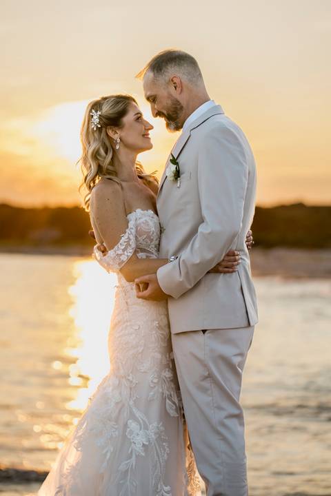 Sunset portraits on the beach. The perfect end to a perfect day. #SunsetWedding #BeachPhotoshoot #WeddingPhotographerCT #NewYorkWedding'