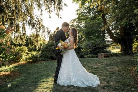 Candid artistic wedding portraits in golden hour light at Gastler Farm, blending rustic charm with timeless romance in Durham, CT.'