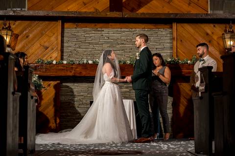 Sealed with a vow! Jeffrey & Kiara exchanging rings during their intimate ceremony inside the Aqua Turf Club chapel. CT Wedding Photographer.'