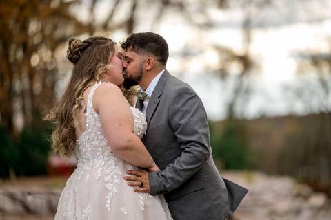 Bride and groom laughing during first look session at Nuzzo’s Farm by Vanessa Trettel, CT Wedding Photographer serving NY'