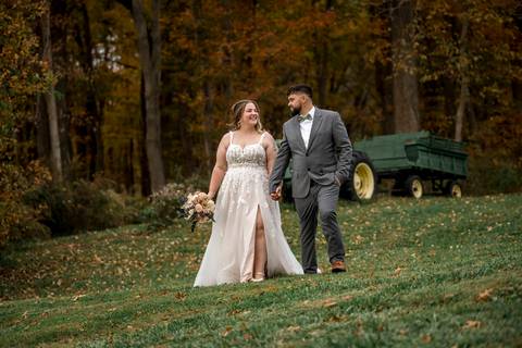 Artistic wedding portrait of bride and groom at Nuzzo’s Farm by Vanessa Trettel, CT Wedding Photographer serving NY'