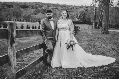 Romantic posed wedding portrait at Nuzzo’s Farm in Branford CT by Vanessa Trettel, CT Wedding Photographer serving NY'