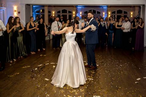High-energy dance floor action, showing the fun atmosphere of a New York wedding, captured by Vanessa Trettel Photography.'