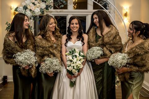 Candid laughter and connection between the couple and their wedding party, captured by NY Wedding Photographer Vanessa Trettel Photography.'