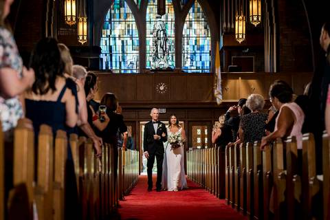 Close-up of Alison’s father walking her toward the altar at St. Rita’s.
Vanessa Trettel Photography
Wedding photo at Anthony's Ocean View | New Haven CT '