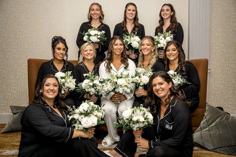 Candid shot of Alison and her bridesmaids sharing a joyful moment.
Vanessa Trettel Photography
Wedding photo at Anthony's Ocean View | New Haven CT '