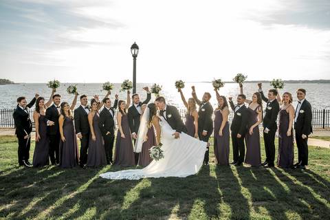 The crew celebrating on the sand at Anthony's Ocean View.
Vanessa Trettel Photography
Wedding photo at Anthony's Ocean View | New Haven CT '