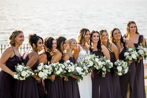 Bridesmaids in their summer gowns at a New Haven CT wedding.
Vanessa Trettel Photography
Wedding photo at Anthony's Ocean View | New Haven CT '