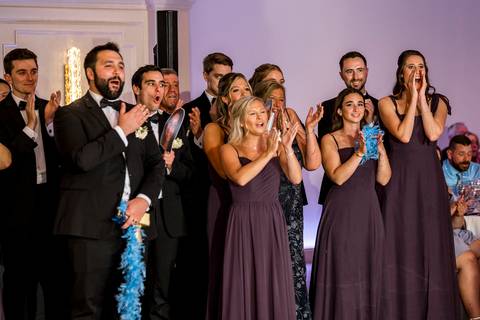 Bridal party cheering and clapping during the first dance.
Vanessa Trettel Photography
Wedding photo at Anthony's Ocean View | New Haven CT '
