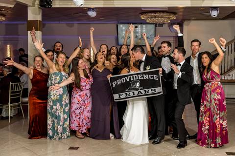 Fun reception moment with the guests on the dance floor.
Vanessa Trettel Photography
Wedding photo at Anthony's Ocean View | New Haven CT '