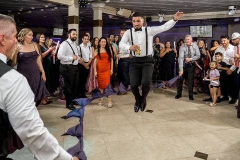 Joseph having the time of his life on the dance floor.
Vanessa Trettel Photography
Wedding photo at Anthony's Ocean View | New Haven CT '