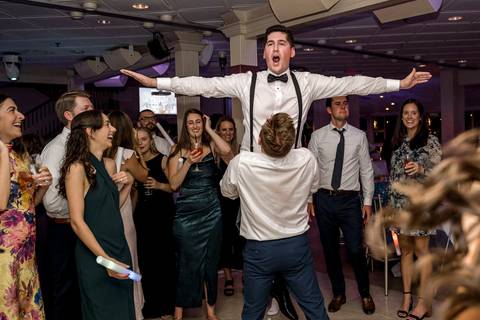The groom owning the dance floor at the end of the party.
Vanessa Trettel Photography
Wedding photo at Anthony's Ocean View | New Haven CT '