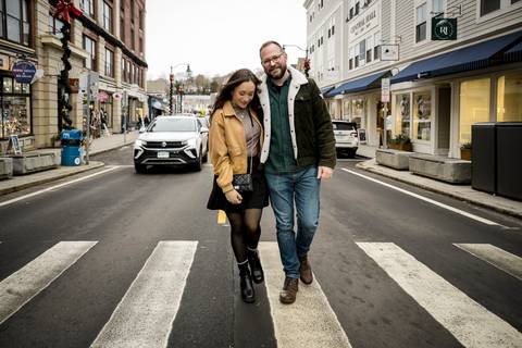 The couple window-shopping in Mystic, captured by their CT engagement photographer.
Vanessa Trettel Photography
engagement photo at Mystic CT'