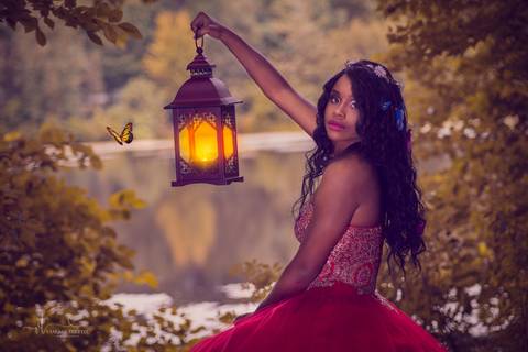 sweet 16 red dress black girl florest'