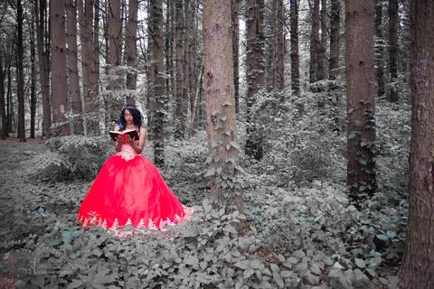 sweet 16 red dress black girl florest'