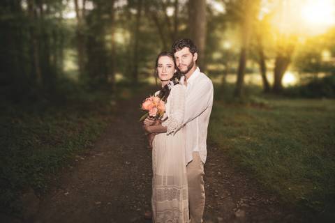 beach dress in the fall bride and groom'