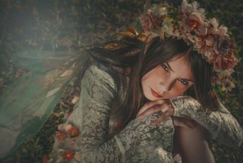 ensaio fotografico fine art de fada mirim'