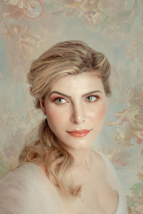 retrato com tons pasteis'