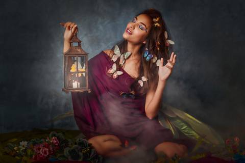 ensaio fotografico de borboleta em estudio'