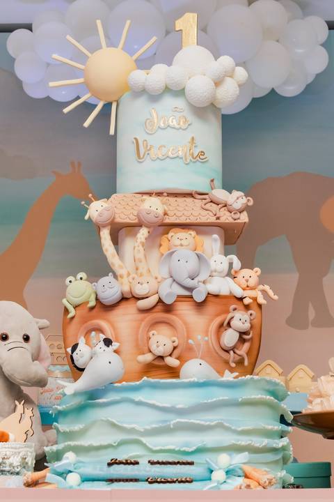 Bolo festa infantil - Tema Arca de Noé - RJ '